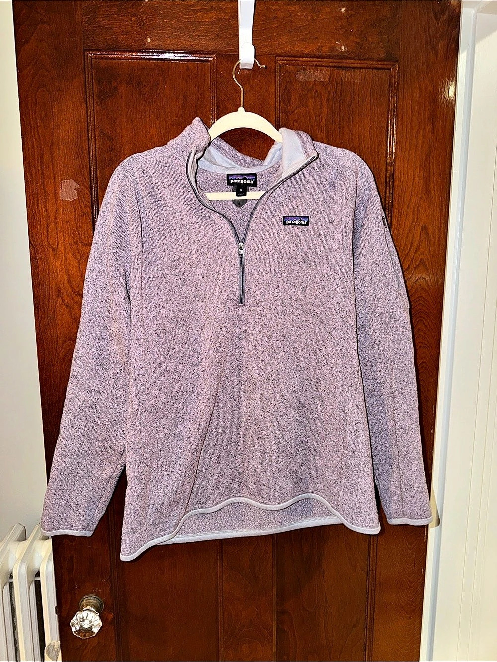 Patagonia Women's Better Sweater 1/4-Zip Fleece Heathered Purple XL lavender